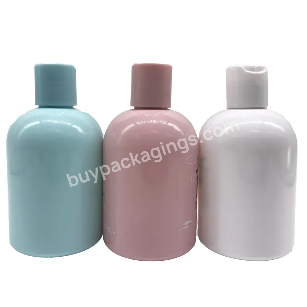 Manufacture Pharmaceutical Empty Pet 250ml Plastic Shampoo Bottle With Disc Top Lid