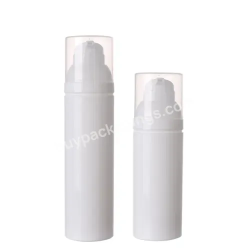 Manufacture Pp Bottle Cosmetic15ml 30ml 50ml Pp Recycle Cosmetic Airless Dispenser White Bottle Hot Selling