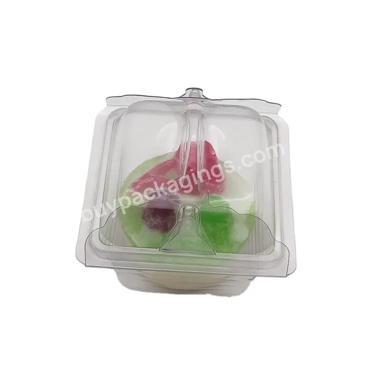 Manufacture Price Clamshell Hinged Clear Plastic Cupcake Packing Container Take Away Muffin Cupcake Packaging Box