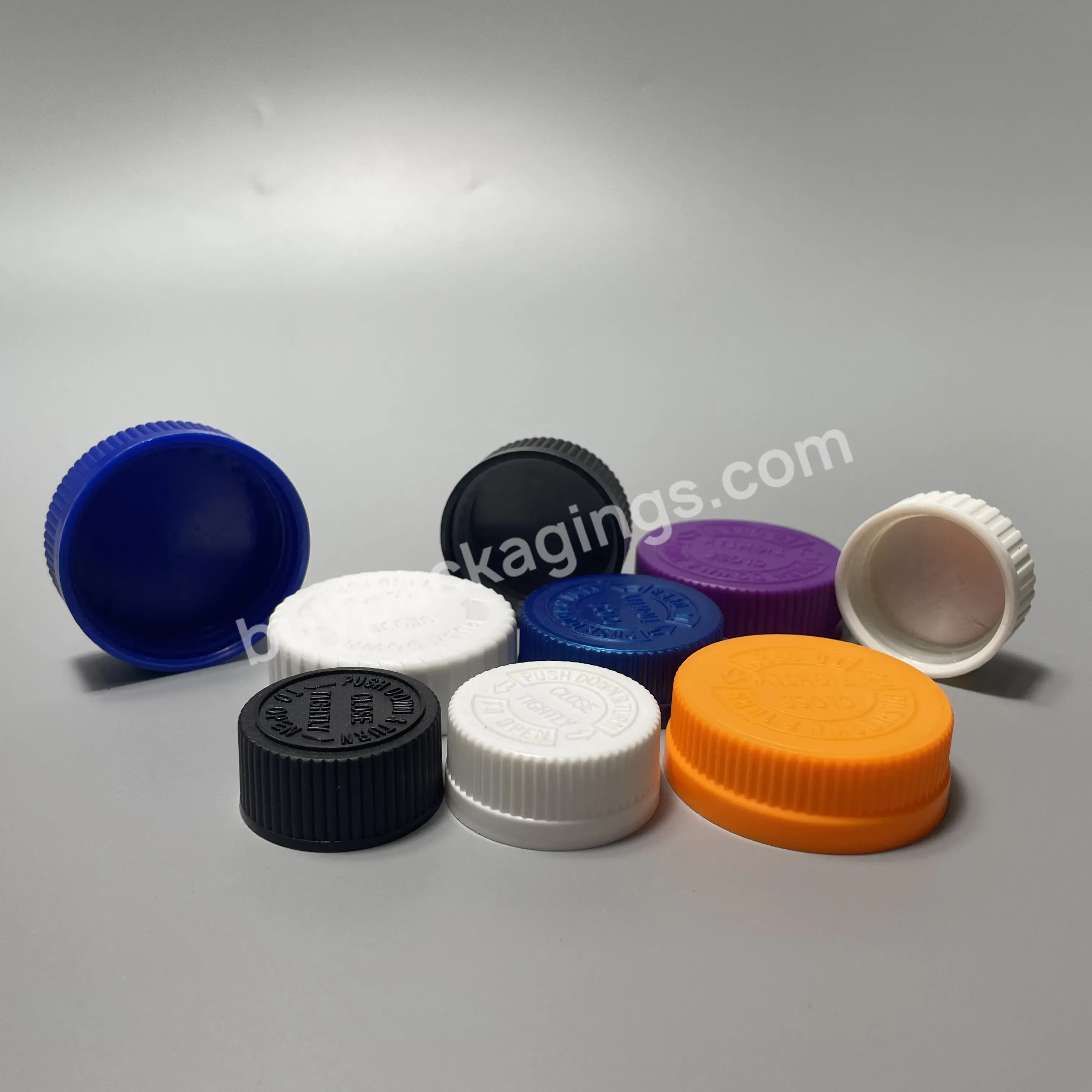 Manufacture Professional Pp Material White Black Crc Bottle Cap Child-proof Bottle Cap