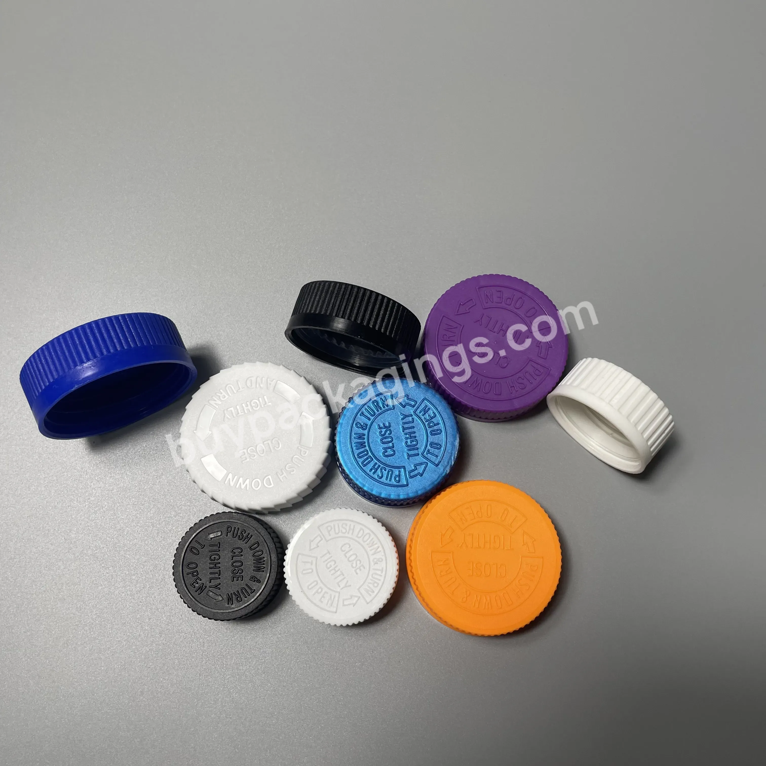 Manufacture Professional Pp Material White Black Crc Bottle Cap Child-proof Bottle Cap