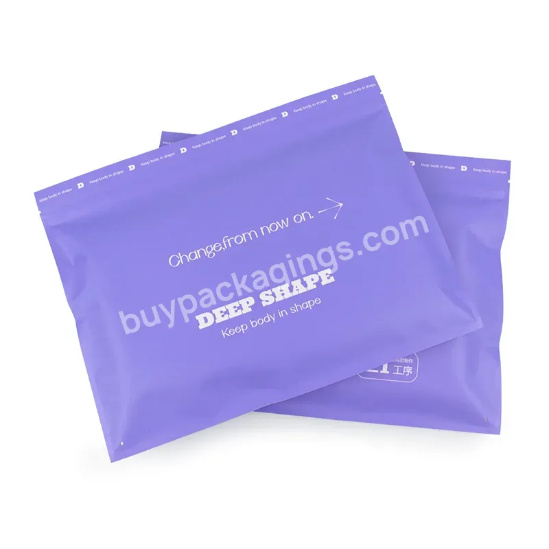 Manufacture Wholesale Purple Plastic T-shirt Clogthes Packaging Bag Zipper Zip Lock Apparel Clothing Bag