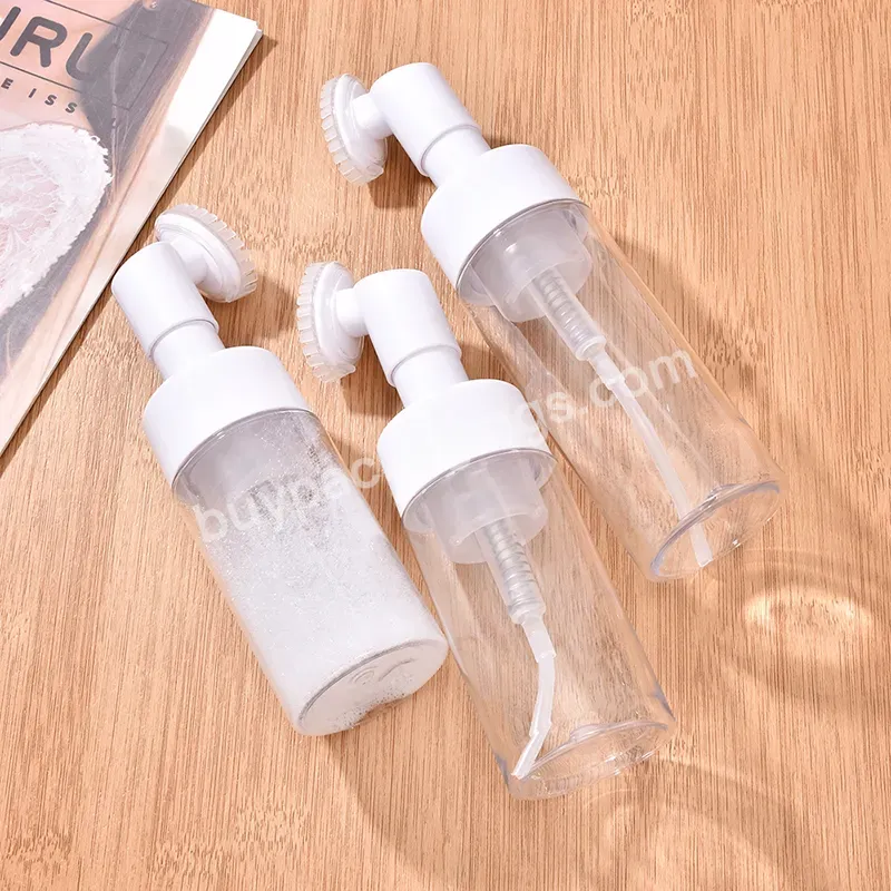 Manufacturer 100ml 120ml 150ml Pet Hand Sanitizer Empty Soap Foam Pump Mousse Foam Bottle With Brush