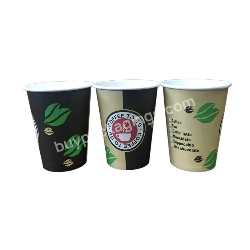 Manufacturer Compostable Takeaway Hot Biodegradable Disposable Paper Coffee Cups With Logo Custom Printed