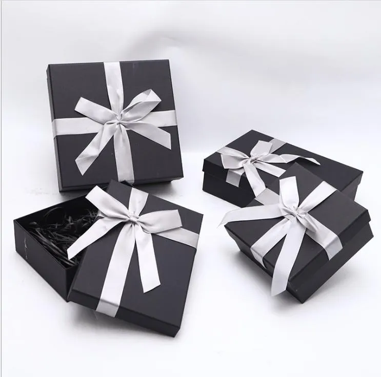 Manufacturer Custom Hot Selling High-end Large Black Gift Box With Bow