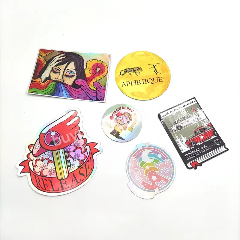 Manufacturer Custom Print Eggshell Cartoon Stickers Bulk Glitter Sparkly Hologram Sticker Die Cut