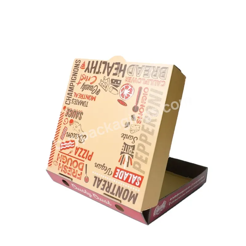 Manufacturer Custom Printed Pizza Carton Box High Quality Cheap Portable Reusable Corrugated Pizza Box