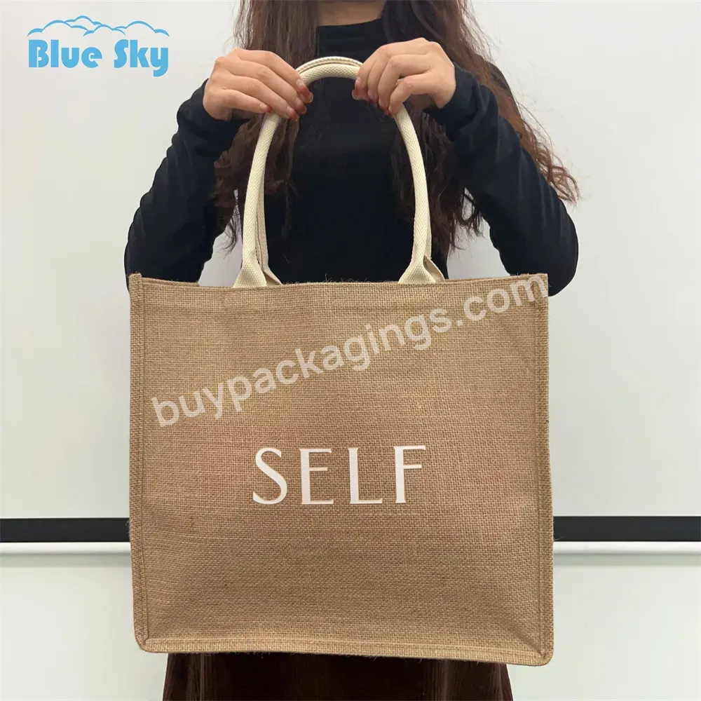 Manufacturer Custom Printed Reusable Jute Bags With Handle Shopping Tote Bag With Logo