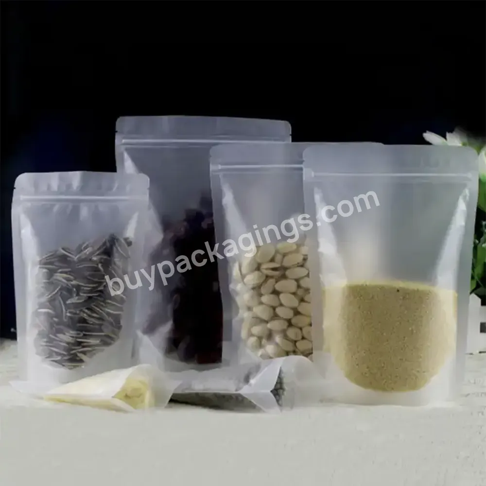 Manufacturer Custom Resealable Transparent Mylar Food Stand Up Plastic Ziplock Snack Packaging Small Clear Zippered Pouch Bags