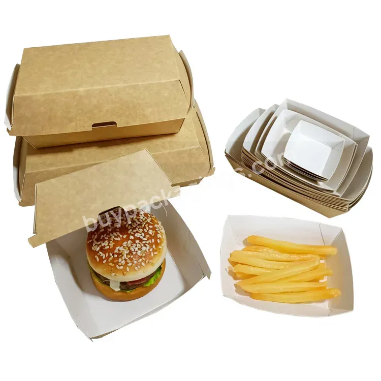 Manufacturer Custom Size Logo Biodegradable Kraft Box Paper Burger Box For Party