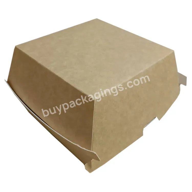 Manufacturer Custom Size Logo Biodegradable Kraft Box Paper Burger Box For Party