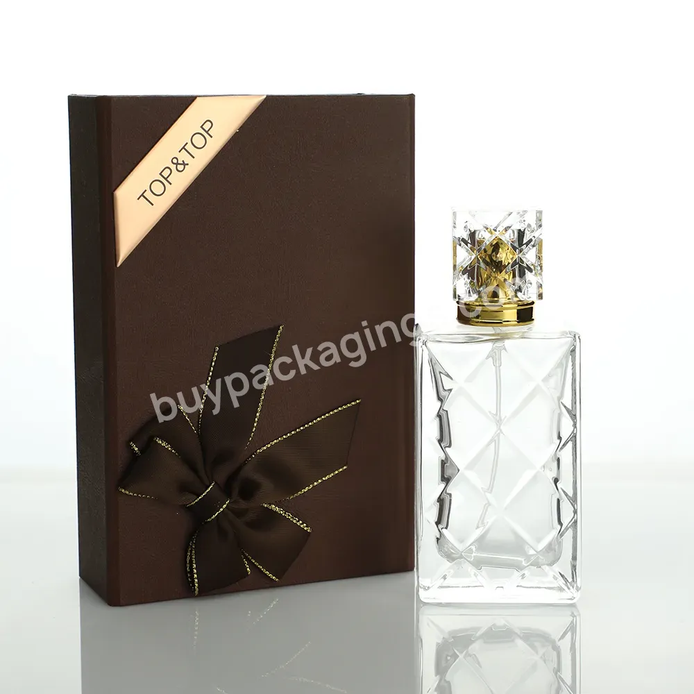 Manufacturer Custom Square Refillable Perfume Bottles Packaging Luxury Rhombus Cologne Empty Glass Bottles Clear