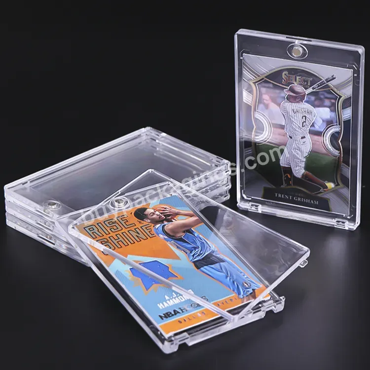 Manufacturer Custom Storage Sports Trading Card Protector Tcg Card Magnetic Case 55pt 35pt Graded Card Display Case For Pokemon