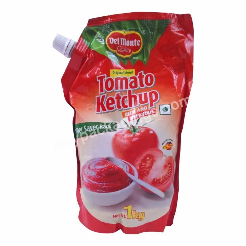 Manufacturer Customized Food Grade Stand Up Spout Pouch Tomato Sauce Juice Drink Packaging Bags