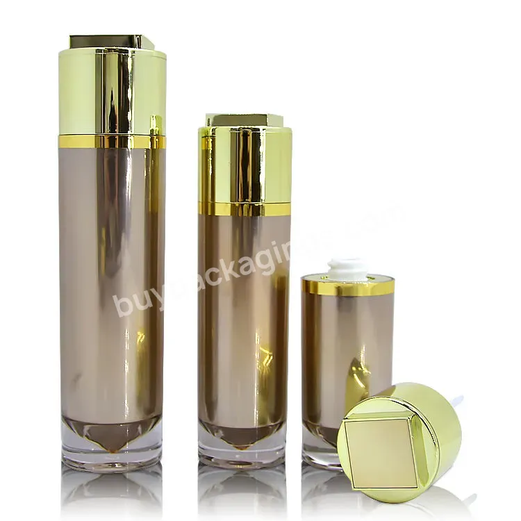 Manufacturer Customized Luxury Empty Acrylic Cosmetic Packaging Set Lotion Bottle Rose Gold Spray Bottle