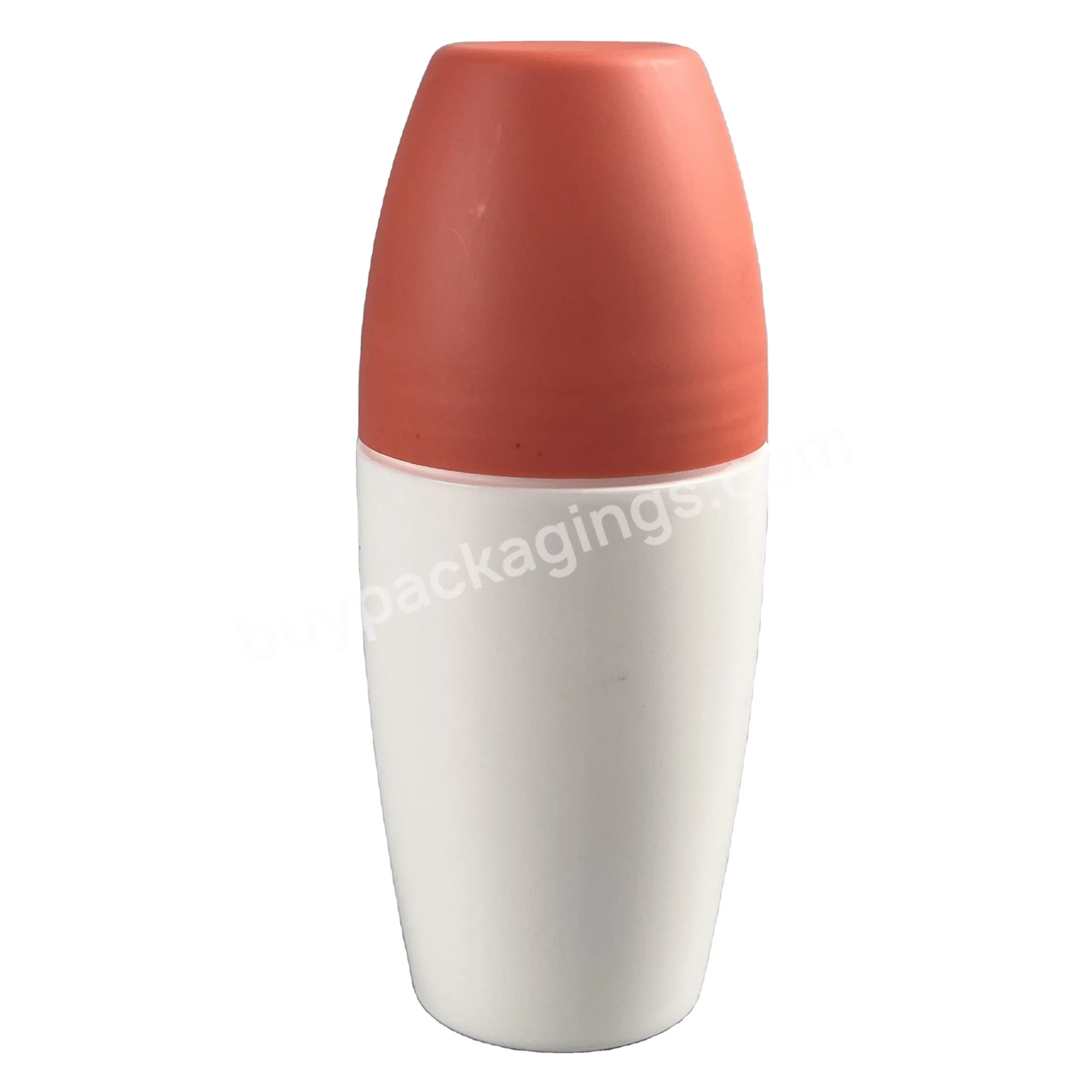 Manufacturer Empty Custom White Plastic Roll On Bottle 50ml Pp Bottle Cosmetic Deodorant Container With Lid