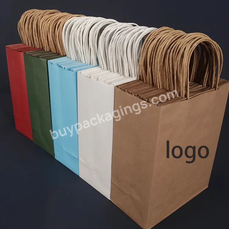 Manufacturer Low Cost Custom For Clothing Gift Food Printed Your Own Logo Kraft Bag Shopping Packaging Paper Bag