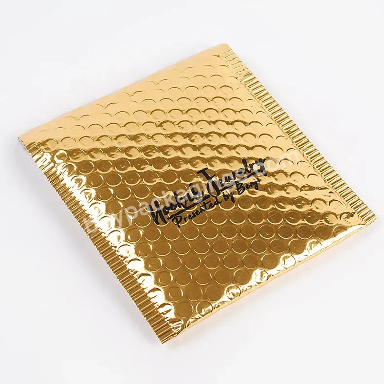 Manufacturer Low Moq Metallic Bubble Mailing Eco-friendly Padded Envelopes Metallic Polymailer Shipping Packaging Mailer Bubble