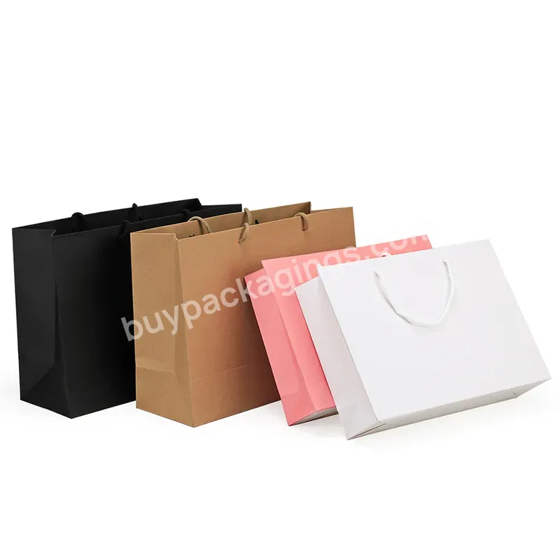 Manufacturer Of Wholesales Custom Logo Printed Low Price Recycled New Luxury Kraft Paper Shopping Gift Clothing Bag