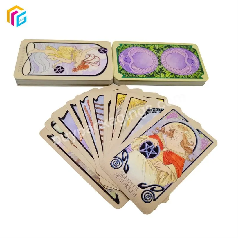 Manufacturer Printing Customized Wholesale Paper Plastic Soft Touch Lamination Gold Stamping Edges Game Card Oracle Tarot Cards