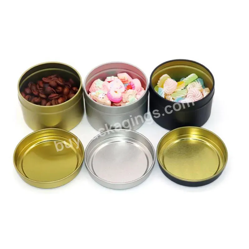 Manufacturer Quality Assurance Candy Metal Tin Can With Lid Gold Deep Round Tin Cans Rose Gold Candle Tin Can