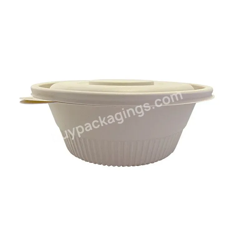 Manufacturer Wholesale Biodegradable Noodle Soup Bowl 2 Compartments Cornstarch Container Pp Bowl With Lid