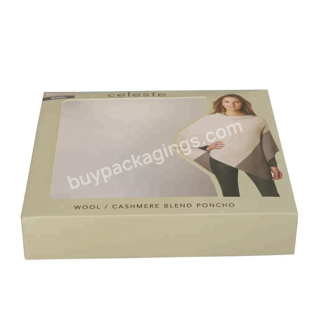 Manufacturer Wholesale Custom Branded Printed Clothing Paper Packaging box for T Shirt with PVC Window