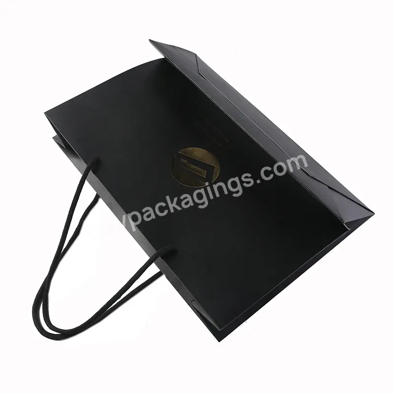 Manufacturers Custom Logo Black Retail Paper Packaging Shopping Bags Luxury Gift Paper Shopping Paper Bag