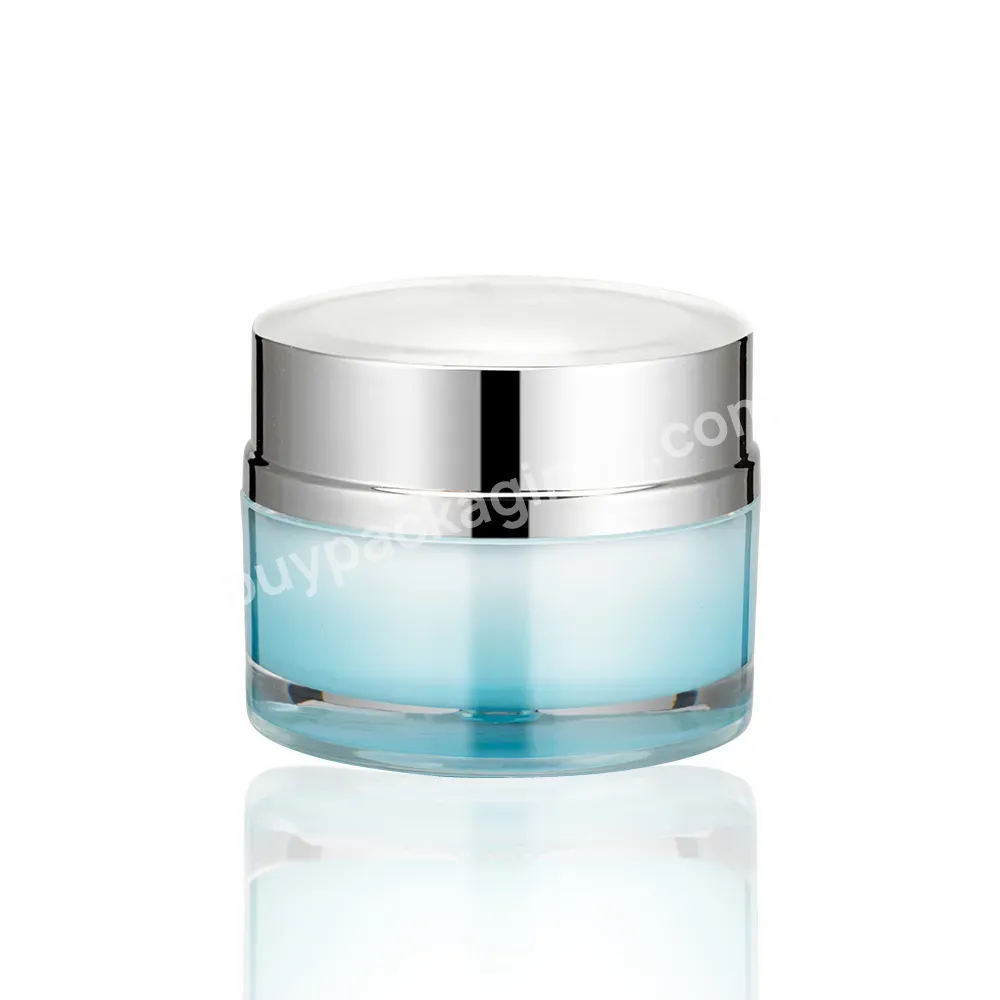 Manufacturers Direct 2021 New Blue Gradient Cosmetic Jar With Spoon Packaging Jar