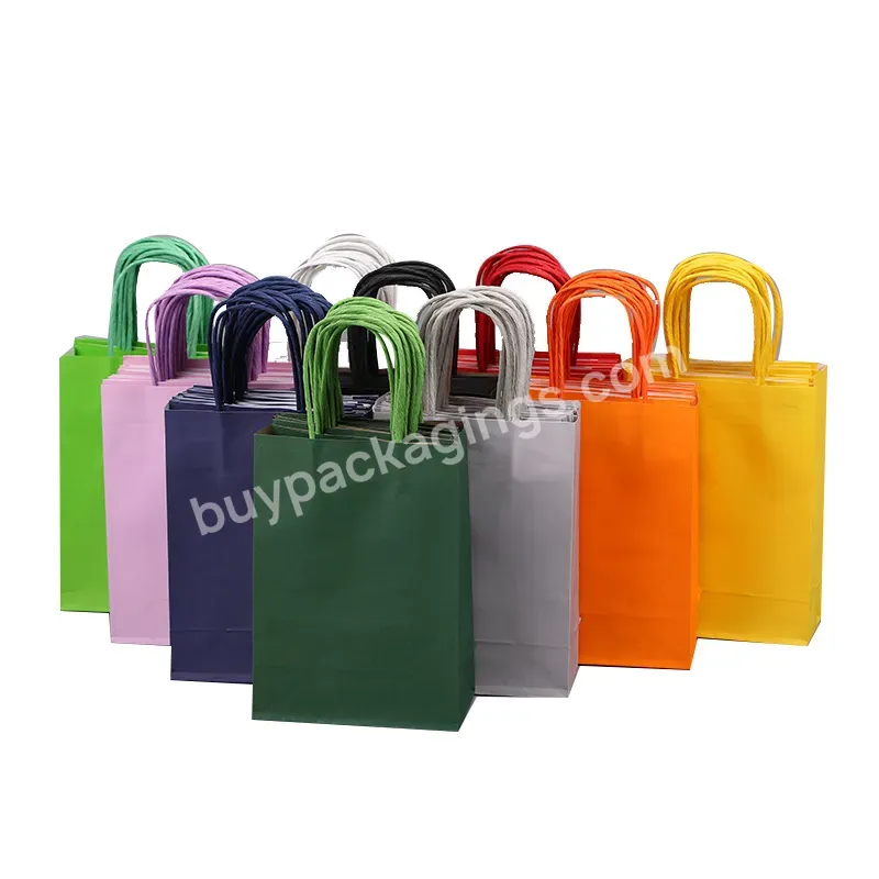 Manufacturers Direct Sales Color Kraft Paper Takeaway Packaging Portable Paper Bag Rectangular Gift Paper Shopping Bag