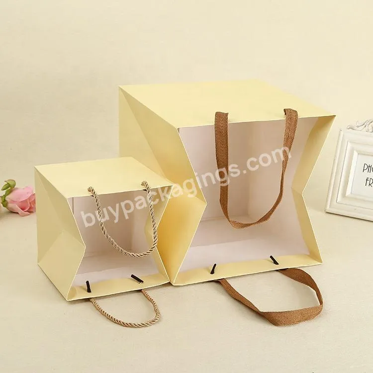 Manufacturers wide bottom twist handle recyclable logo print wedding gift paper shopping bag paper shopping bag custom paper bag