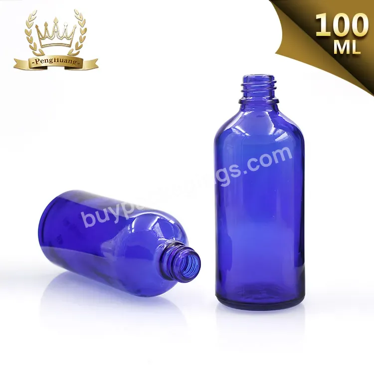 Manufactures 100ml Cobalt Blue Glass Bottle Olive Oil Bottle With Cap Favorable Price