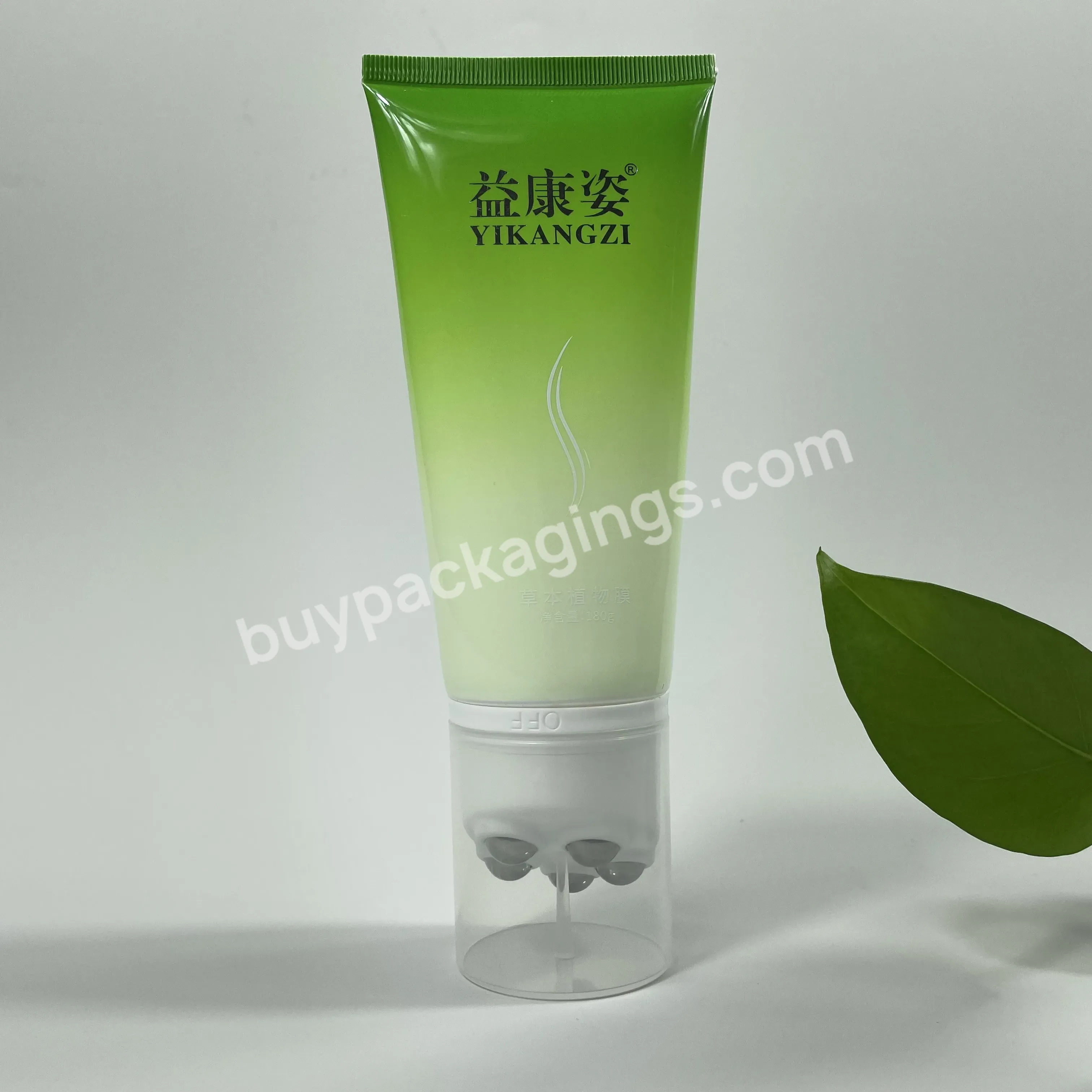 Massage Cream Tube 100ml 150ml 200ml 300ml Body Massage Lotion Roller Tube Cosmetic Packaging Tube With 5 Roller Ball Applicator