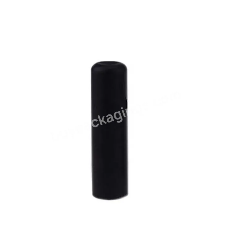 Matt Black Lip Balm Tube Container With Big Cap,Lip Stick Tube With A Hole Cut - Buy Matt Black Lip Balm Tube,Plastic Lip Balm Tube Container,Empty Lip Balm Tube With A Hole Cut.