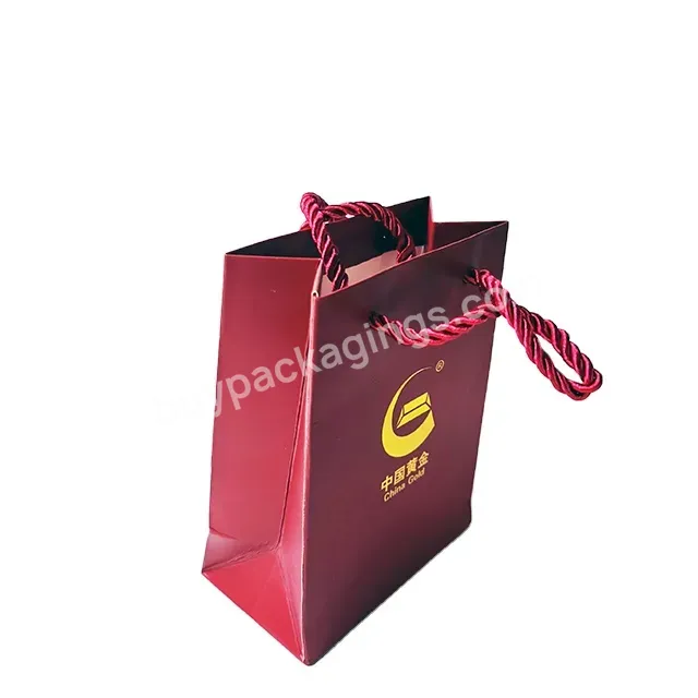 Matt Lamination 250g C1s Paper Ribbon Christmas Customize Gift Bags