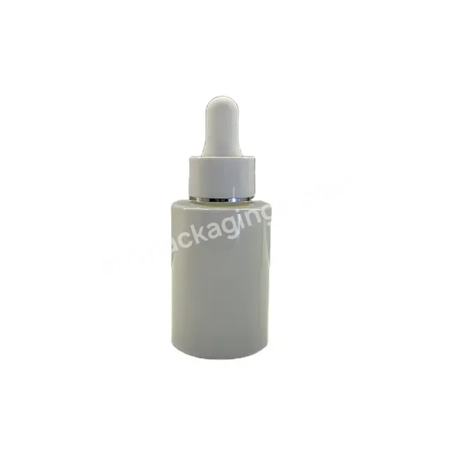 Matt White Dropper White Glass Bottle 30ml Flat Shoulder Glass Dropper Bottle