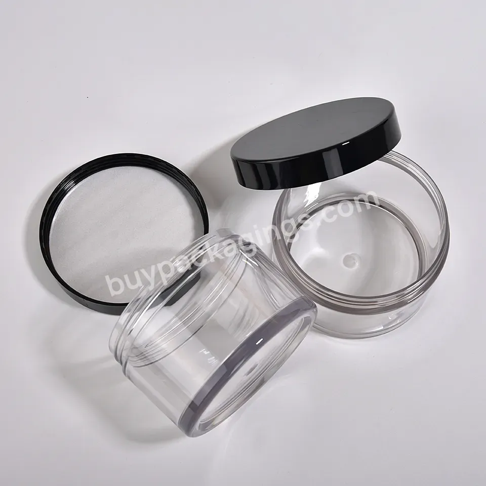 Matte Black Plastic 50ml 80ml Cosmetic Packaging Small Eye Cream Skin Care Container Cream Jar