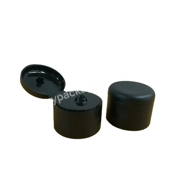 Matte Black Plastic Screw Cap 20mm 24mm 28mm Cosmetic Packaging Plastic Flip Top Cap