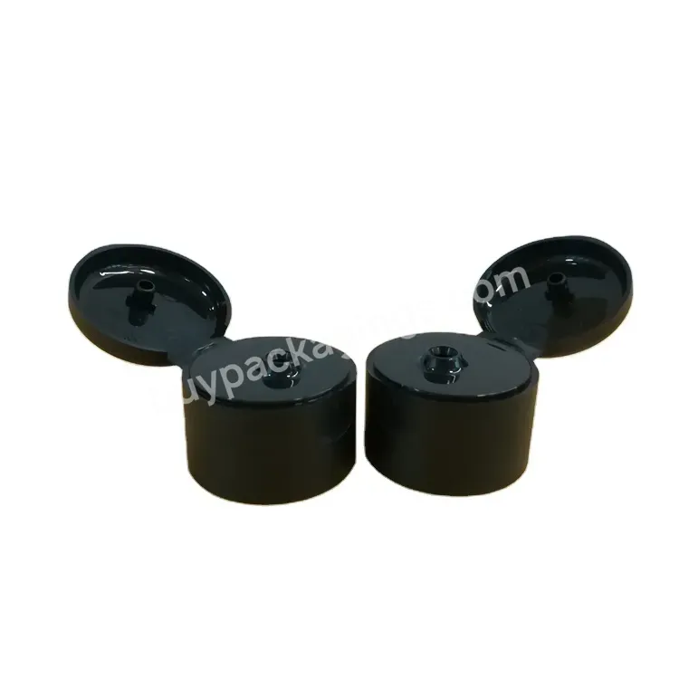 Matte Black Plastic Screw Cap 20mm 24mm 28mm Cosmetic Packaging Plastic Flip Top Cap