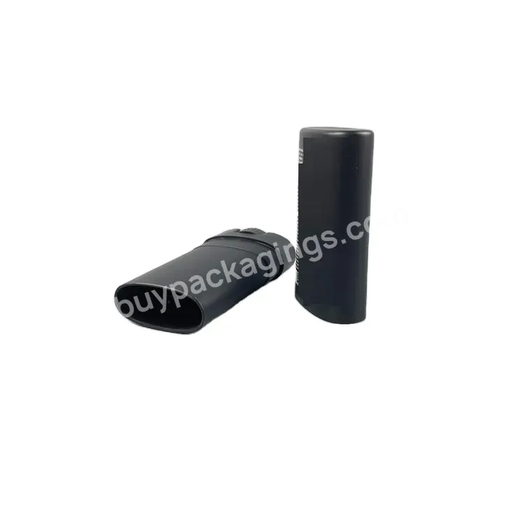 Matte Black Pp Empty Oval Shape Deodorant Stick Tube Twist Up Container 0.5oz 15g 15ml