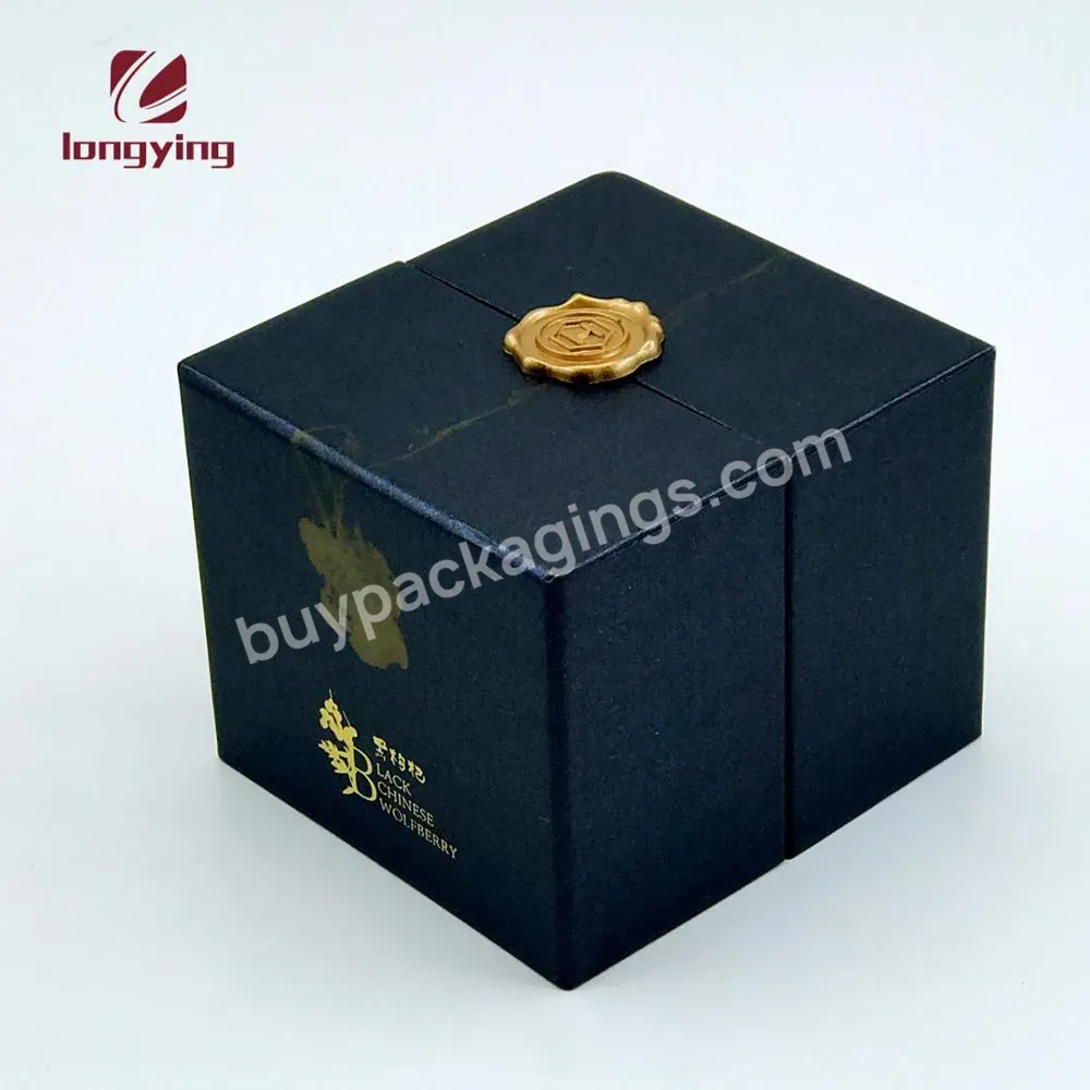 Matte Black Small Packaging Boxes Double Door Box With Glass Bottle For Candle/honey/crafts Packaging Boxes