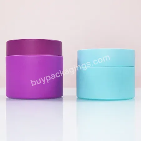 Matte Blue Purple Lips Scrub Body Butter Facial Cream Skincare Empty 0.5oz 1oz 5g 10g 30g 50g 100g Cosmetic Glass Jar - Buy Bamboo Lid Body Butter Glass Cosmetic Jar,Luxury Glass Jars With Lids For Cosmetics 50ml,Empty Beauty Glass Cosmetic Cream Con