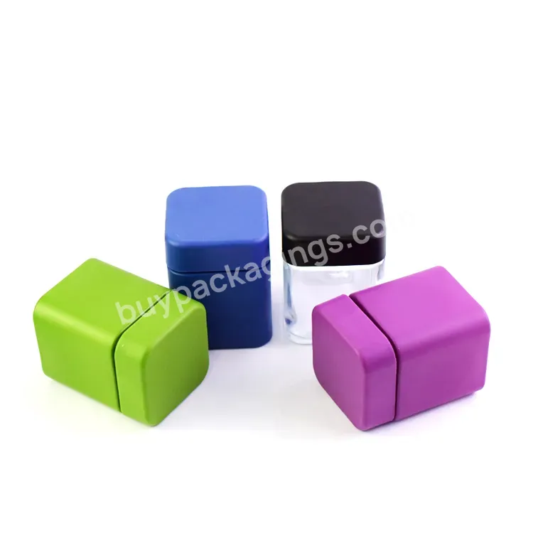 Matte Coat 120ml Square Smell Proof Glass Jar With Child Resistant Lid For Hash Packaging