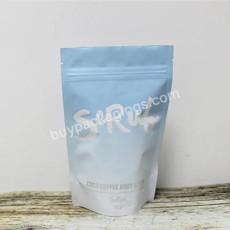 Matte Custom Printed Bath Salts Packaging Zip Lock Plastic Bag Bath Salt Body Scrub Standing Up Pouch With Zipper