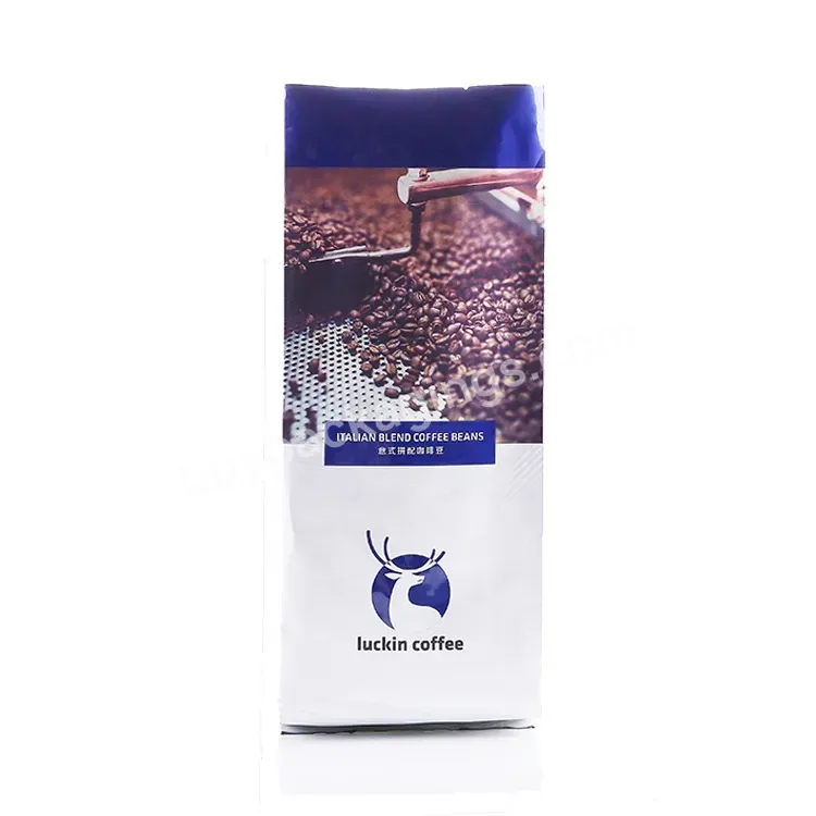 Matte Finish Aluminum Foil Sliver Plastic 250g 500g 1kg Side Gusset Bag Of Coffee Beans Packaging Valve With Tin Tie