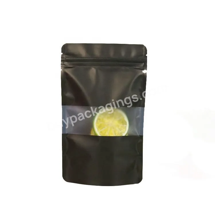 Matte Finish Black White Ziplock Aluminum Foil Mylar Food Packaging Pouches Resealable Zipper Stand Up Bags