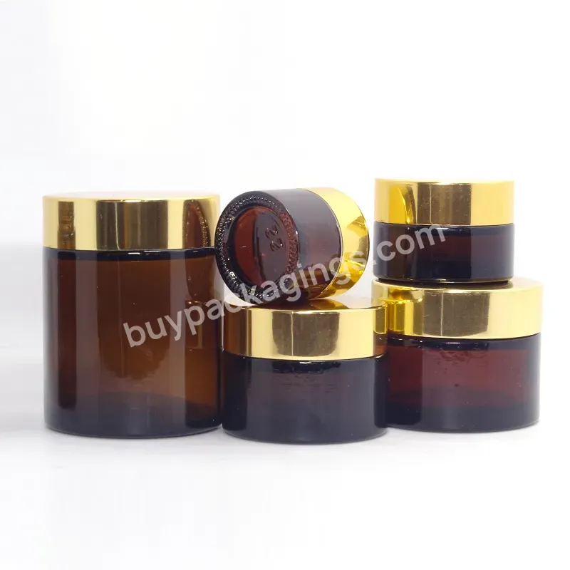 Matte Frosted Black Amber 10ml 20ml 50ml Glass Cream Jars With Silver Cover Brown Glass Bottles For Cosmetic