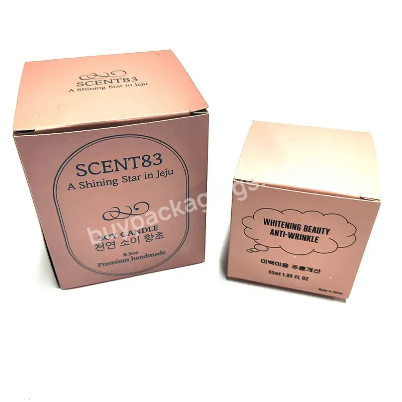 Matte Paper Packaging Gift Candle Jar Paper Box Double Side Printing Candle Box