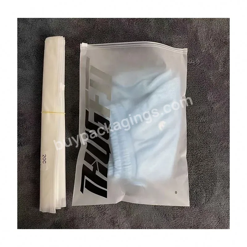 Matte Print Custom Poly Zipper Lock Frosted Plastic Packing Garment Packaging Bag To For Clothes Eva With Logo