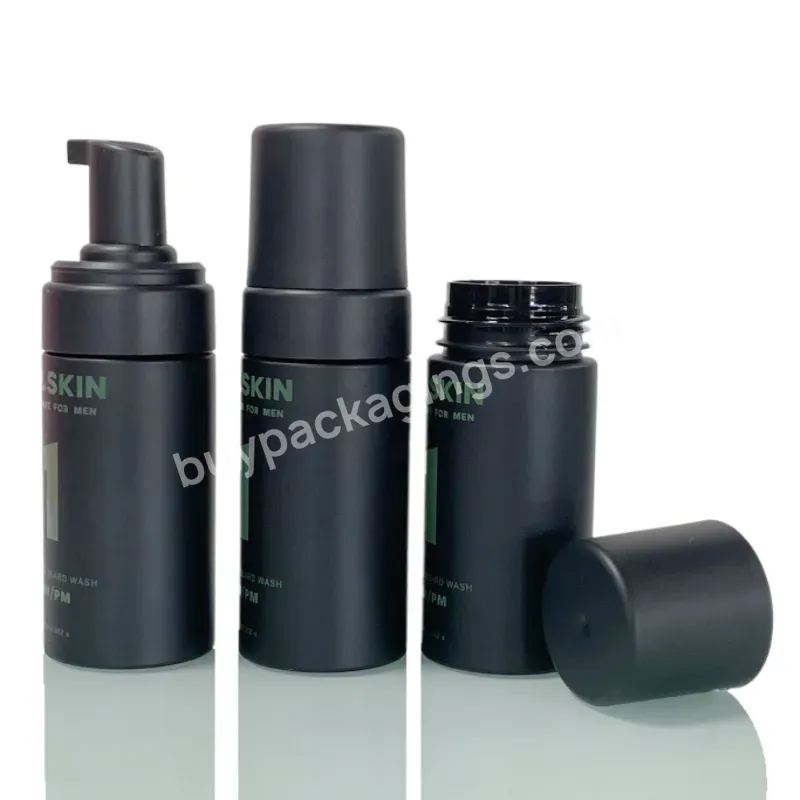 Matte Surface 100 150ml 200ml Pet Face Cleanser Liquid Foaming Mousse Pump Bottle Matte Black Foam Bottle